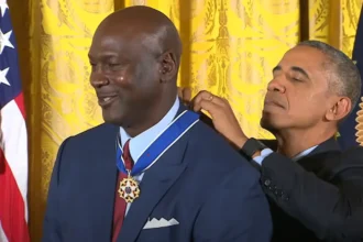 Michael Jordan Receives Presidential Medal of Freedom from President Obama