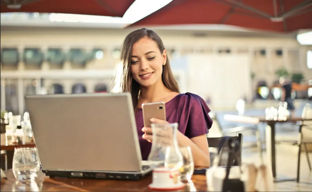 Modern fintech and mobile banking app interface on a smartphone