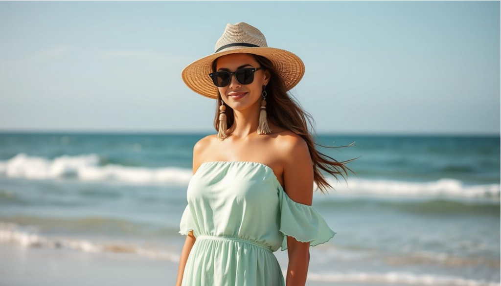 Coastal Outfits Elevated By Chic Raffia Accessories