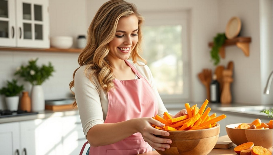 Crispy Baked Sweet Potato Fries Recipe With Garlic Dip