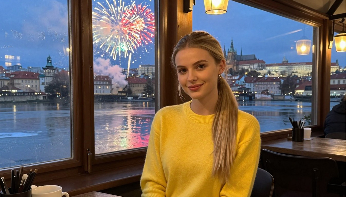 Prague's Winter Fairytale: Fireworks over the Vltava River