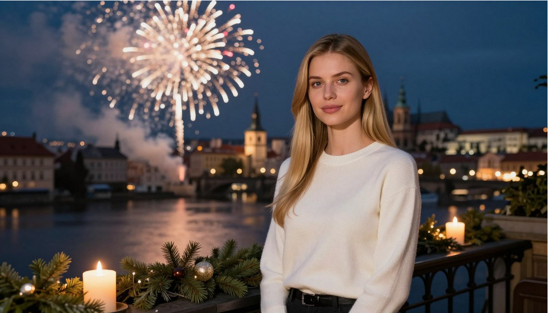 Prague's Winter Fairytale: Fireworks over the Vltava River