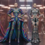 AI generated colorful fashion editorial photoshoot