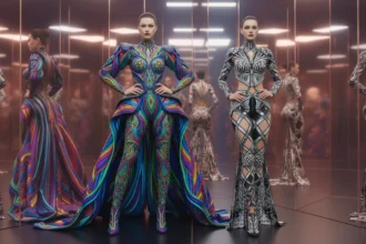 AI generated colorful fashion editorial photoshoot