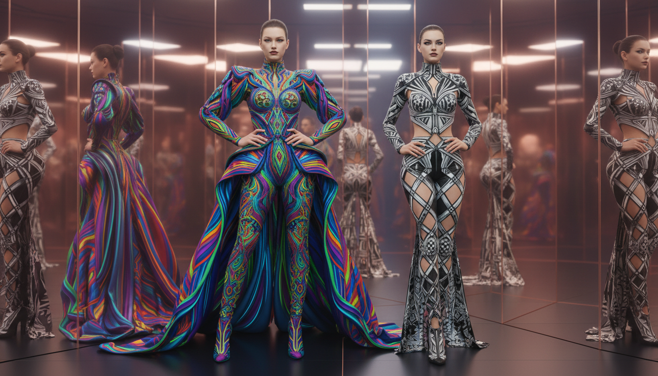 AI generated colorful fashion editorial photoshoot