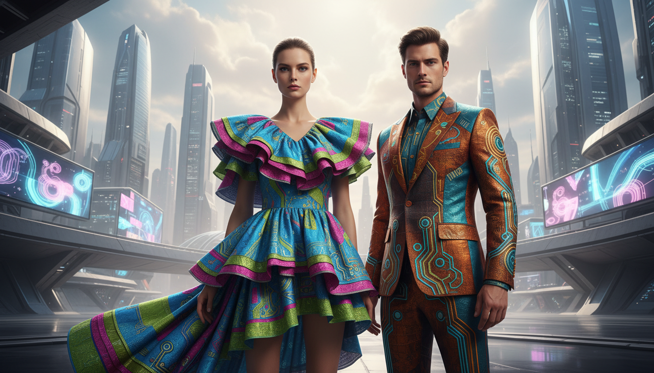 Two girls in vibrant dresses AI fashion shoot