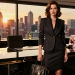 Devil Wears Prada 2 fashion editor in luxury office at sunset